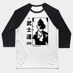 Japanese Samurai Streetwear - White Baseball T-Shirt